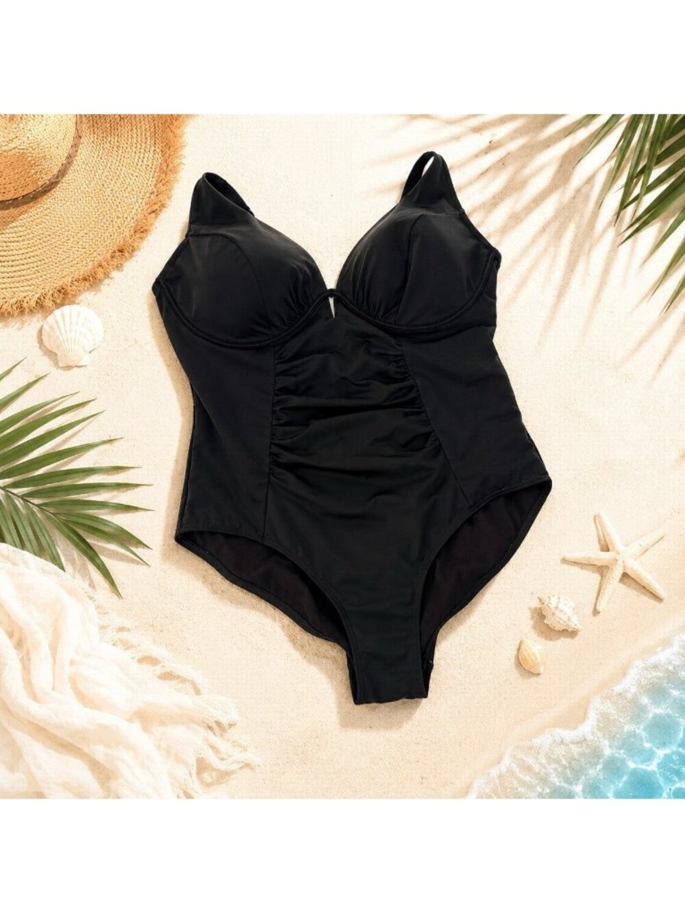 Swimsuits For All Black One Piece Ruched Swimsuit Womens Plus Size 18 Resortwear